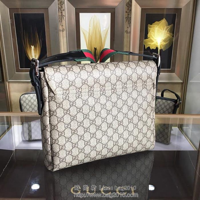 GUCCI 古馳男包 新款 337074 高級人造革郵差包 Gucci帆布男包 Gucci男士單肩斜挎包